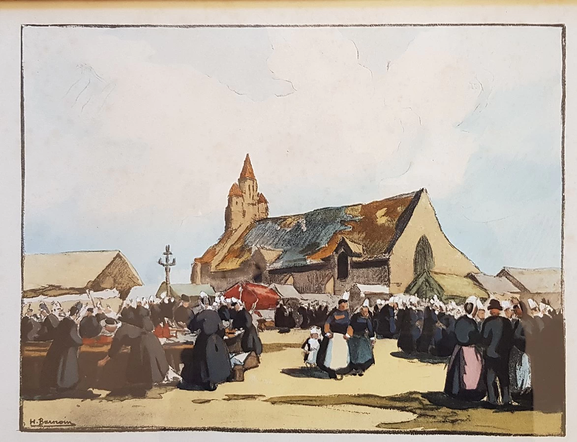 Giorno di mercato nella piazza della chiesa